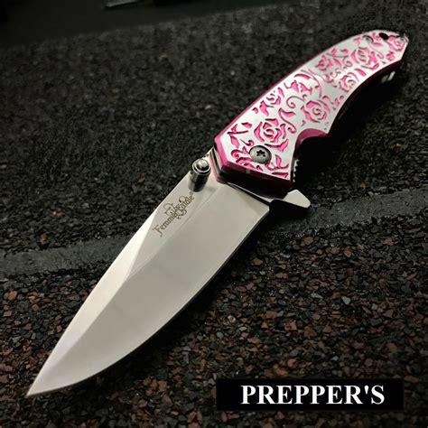 PINK PREPPERS Folding Blade Flipper Pocket Knife. "LK05"