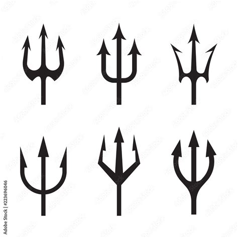 Trident, icon set. Vector illustration isolated on white background ...