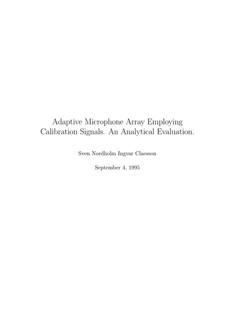 (PDF) Adaptive microphone array employing calibration signals: An ...