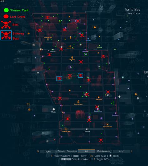 The Division Dark Zone Landmarks Map