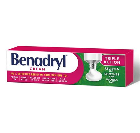 Benadryl Cream Triple Action Fast Effective Relief of Skin Itch 2 x 30g ...