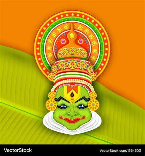 Colorful kathakali face Royalty Free Vector Image