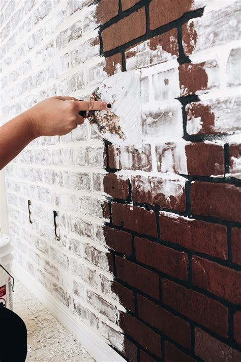 How To- DIY Faux Brick Wall -7 - Within the Grove