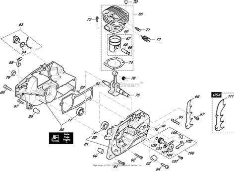 Dolmar PS-460 Chain Saws - Gasoline Parts Diagram for Cylinder, crankcase