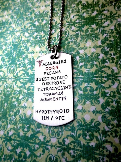 Allergy Necklace Medical Alert Allergies by HandmadeLoveStories