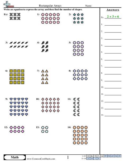 Rectangular Arrays Worksheet Download