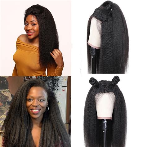 Wholesale 20 Inch Human Hair 4*4 Lace Front Wig Kinky Straight - China ...