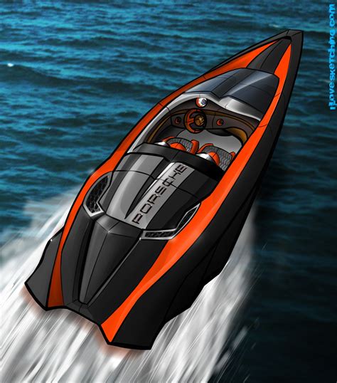 Porsche Speed-boat Concept Design Rendering | Speed boats, Boat, Boat ...