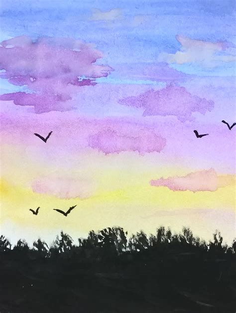 Watercolor sky and sunset by davincimelancholy on DeviantArt