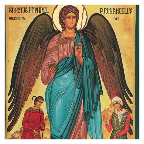 Greek serigraph icon of St Raphael the Archangel, 24x18 cm | online ...