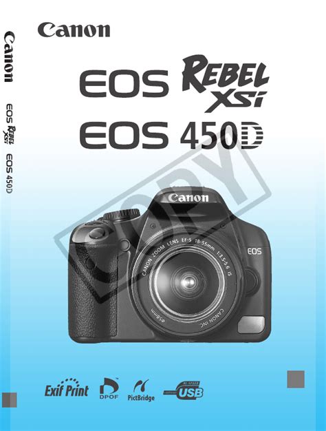 User manual Canon EOS Rebel XSi (English - 196 pages)