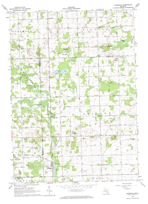 Riverdale topographic map 1:24,000 scale, Michigan