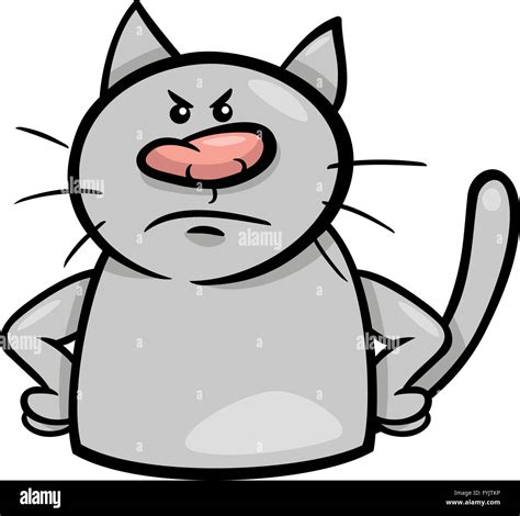 mood angry cat cartoon illustration Stock Photo - Alamy