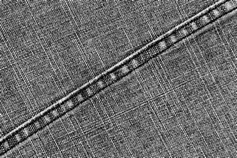 Gray Jeans Cloth Texture with Stitch. Stock Photo - Image of macro ...