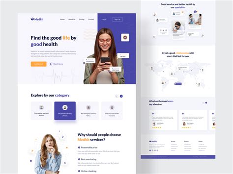 Medkit Landing Page Exploration | Landing page design, Web design, Web ...