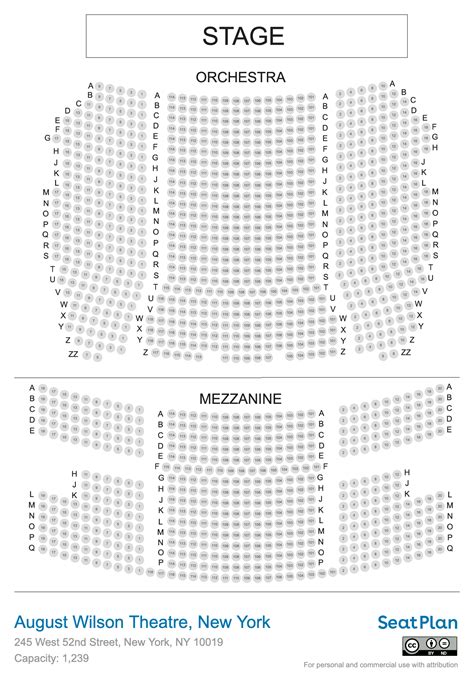 August Wilson Theater Seating Chart | Elcho Table