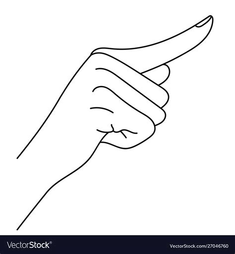 Hand with index finger line art drawing Royalty Free Vector