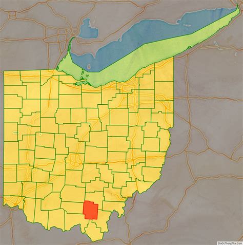 Map of Jackson County, Ohio - Thong Thai Real