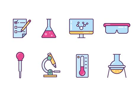 Lab Equipment Icons 160703 Vector Art at Vecteezy