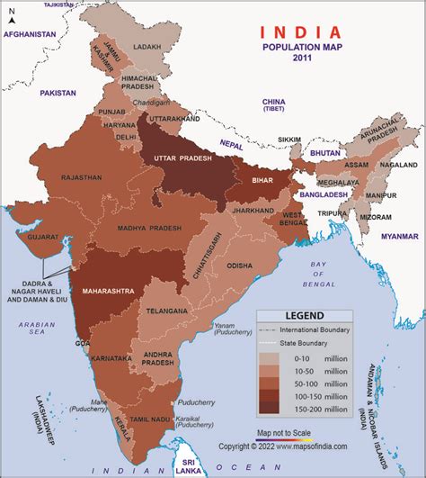 Population Map of India 2001 Census