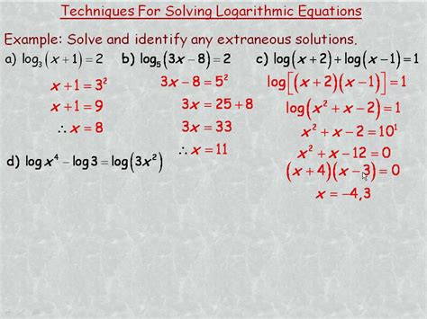 Solve Logarithmic Equations Worksheet