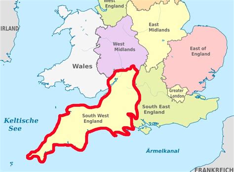 Map of South West England