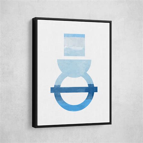 Abstract Shapes in Blue 3 Wall Art