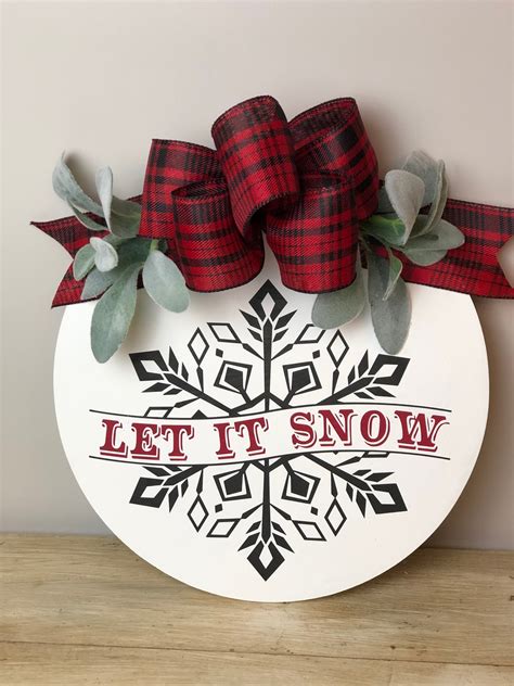 Let it Snow 12 wood front door sign. Let it Snow. | Etsy