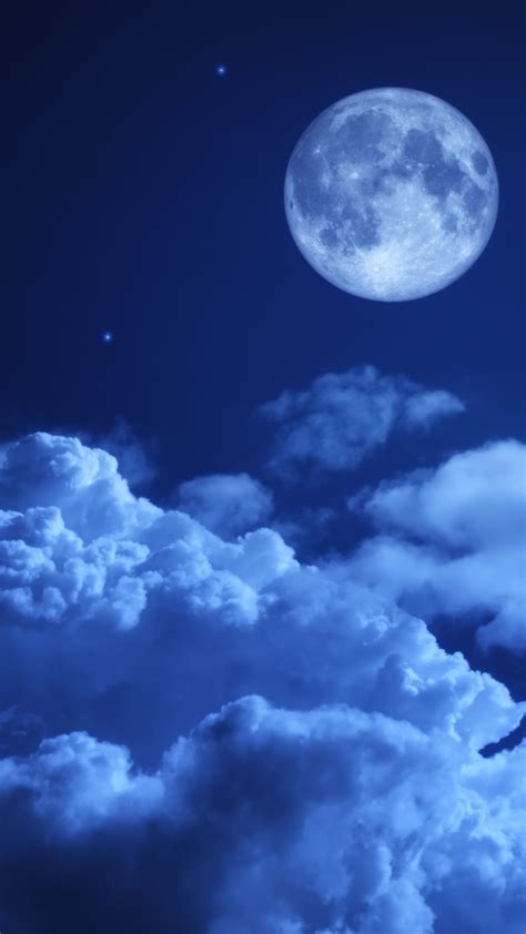 Moon Night Sky Clouds 5k In 1080x1920 Resolution | Sky and clouds, Sky ...