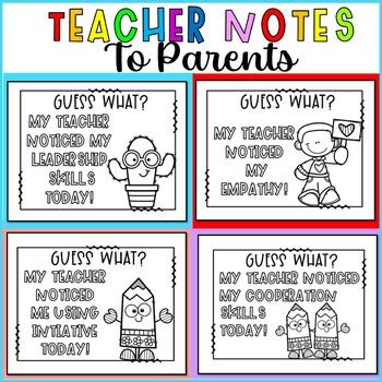 Editable Teacher Notes for Parents - Positive Note Templates - Daily ...