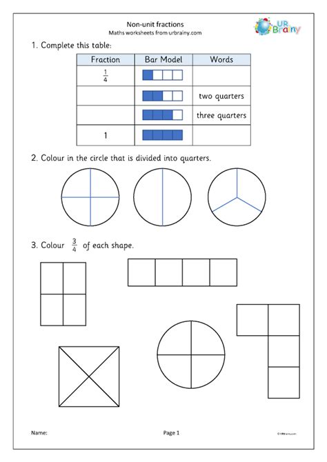 Fractions - Year 2 - Free Worksheets - Unit Fractions | Teaching ...