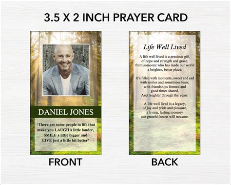 Forest Funeral Prayer Card – Funeral Templates