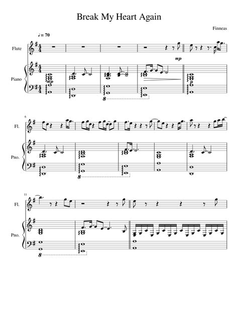 Break My Heart Again Sheet music for Piano, Flute (Solo) | Musescore.com