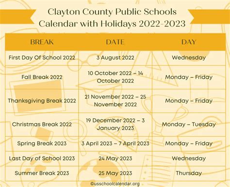 Clayton County Public Schools Calendar for 2022-2023 [CCCPS]