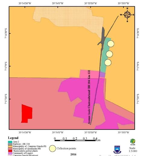 Structural map with identification of Area 2. Campina Grande-PB ...