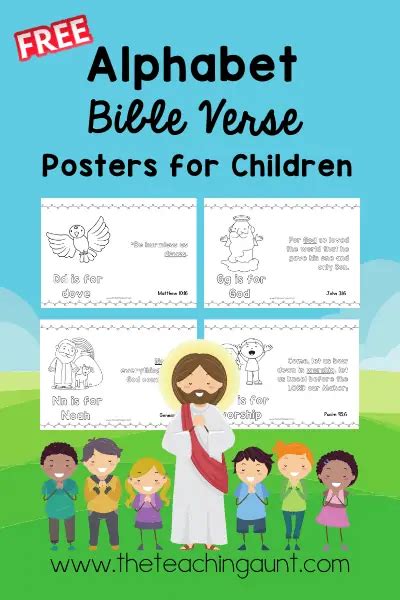 Free Alphabet Bible Verse Poster for Children - The Teaching Aunt