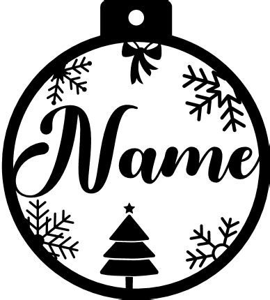 christmas ornament, bulb, custom name - free svg file for members - SVG ...