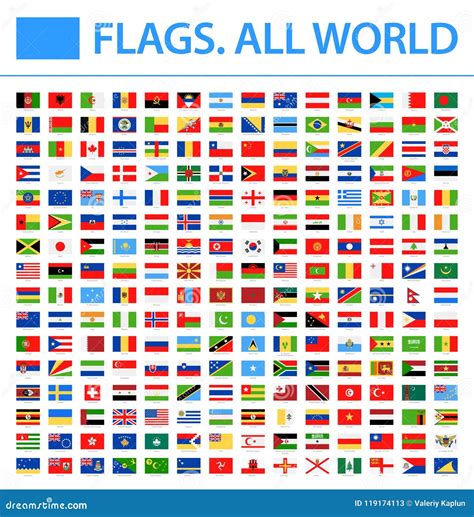 All World Flags - Vector Rectangle Flat Icons Stock Illustration ...