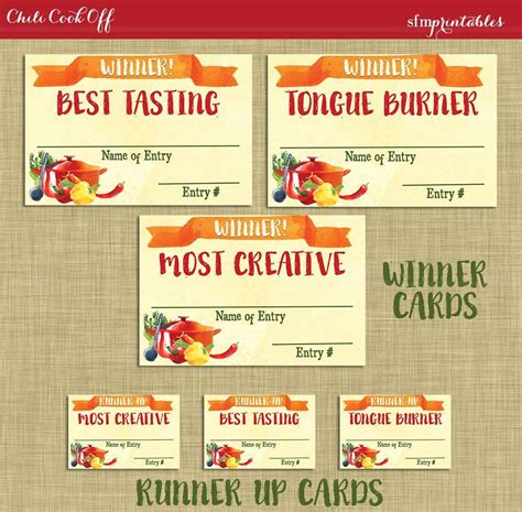 Chili Cook Off Certificate Template Unique Chili Cook F Decorating ...