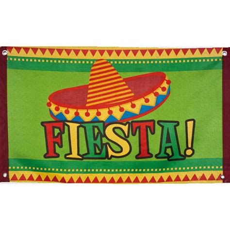 Mexican Fiesta Flag - 90cm x 60cm in 2022 | Mexican party decorations ...