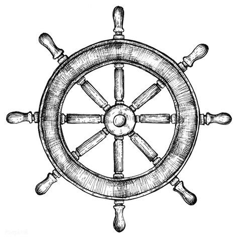 Hand drawn ship wheel | free image by rawpixel.com | Ship wheel tattoo ...