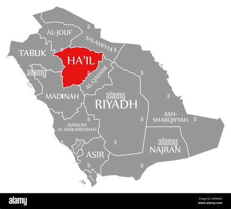 Hail red highlighted in map of Saudi Arabia Stock Photo - Alamy