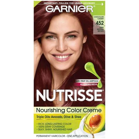 Garnier Nutrisse Nourishing Hair Color Creme, 452 Dark Reddish Brown ...