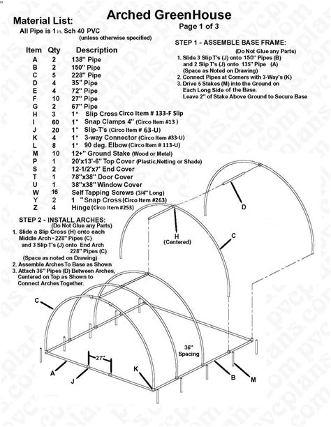 FREE Plans for an arched PVC pipe GREENHOUSE.