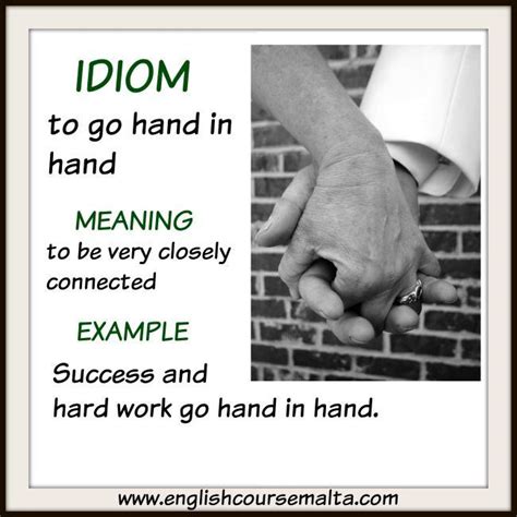 hand in hand idiom | English Course Malta