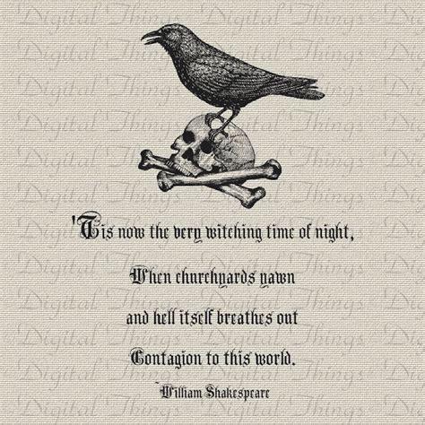 Halloween Skull Raven William Shakespeare Quote Wall Decor - Etsy