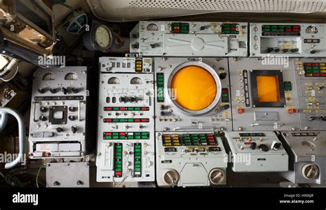 TELAR vehicle interior of the Buk-M1 surface-to-air missile system with ...