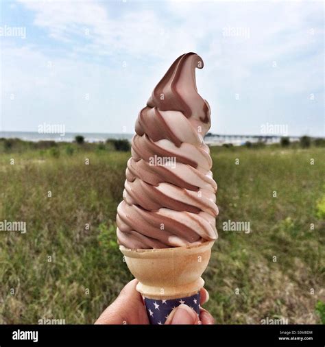 Chocolate Soft Serve Ice Cream Cone