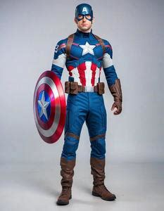 Captain America Cosplay Suit. Face Swap. Insert Your Face ID:1169958