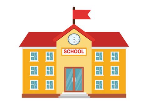 School Building Background Clipart With A Large